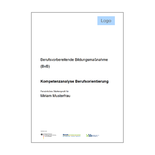 KomBO Musterauswertung für BvB inkl. kognitivem Leistungstest
